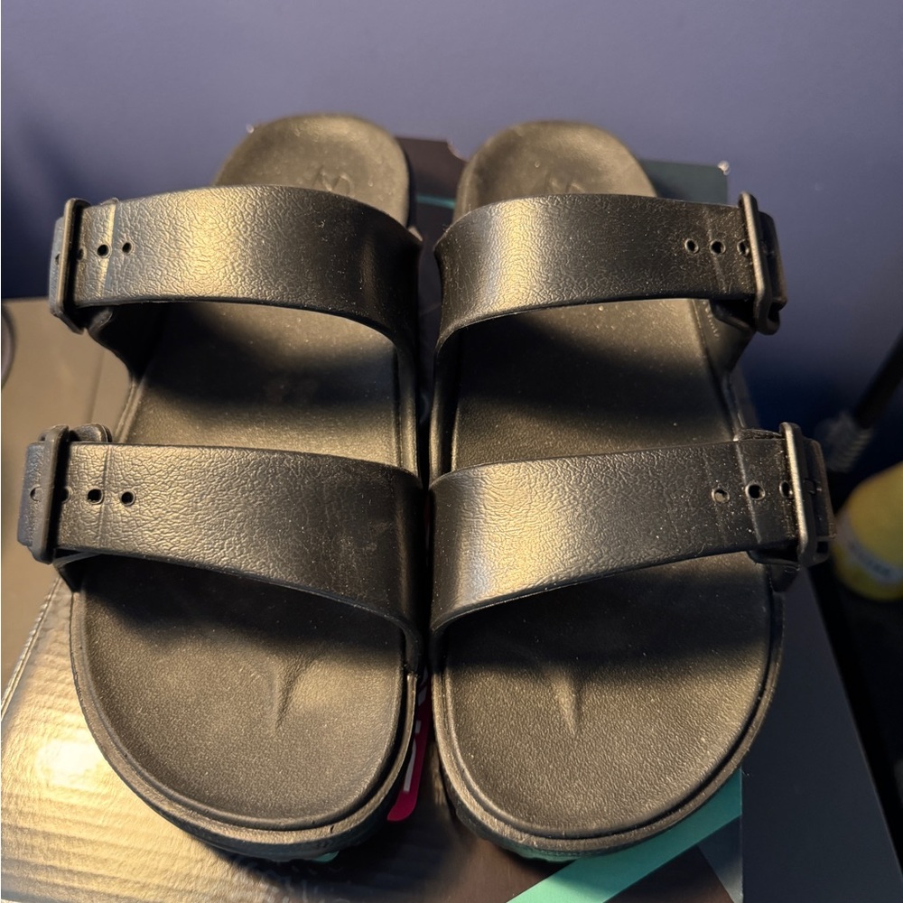 Skechers Black Textured Sole Sandals